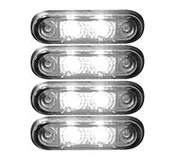 flexzon 4x 24v Flush fit white led front side marker lamps/lights truck van kelsa bar