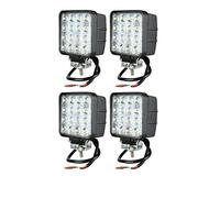 flexzon 4x 48w Square 16 Led 12v/24v Work Flood Lights Lamp Off-Road Truck Boat Atv