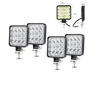 flexzon 4x White Square 16 Led Drl Mini Daytime Running Lights Car Tail Fog Day Driving