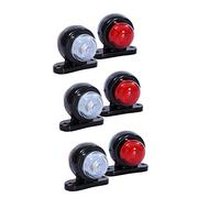 flexzon 6X Red White Corner Side Marker LED Lights Outline Lamp Truck Trailer Van Bus 12V/24V