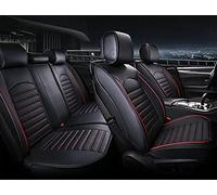 flexzon FULL SET Black Car Seat Covers Universal Deluxe Waterproof PU Leather Dog Pet Protectors Cushion Adjustable Removable Auto Seat Cushions Padded