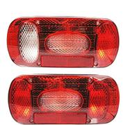flexzon Pair 12v Rear Tail Retro Reflector Reverse Fog Lamps Trailer Truck Tipper E Mark