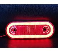 flexzon Red Side 20 LED Rear Tail Marker Lights Oval X4 12V 24V Neon Trailer Truck Lorry
