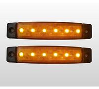 flexzon Set of 2 Led Amber Orange Side Marker Indicator Light Lamp Indicator 24V For Bus Truck Trailer Lorry HGV Camper