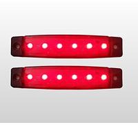 flexzon Set of 2 Led Red Rear Side Marker Light Lamp Indicator 12V For Bus Truck Trailer Lorry HGV Camper