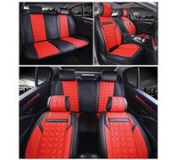 flexzon Universal Deluxe Quality Red & Black PU Leather Full Set Car Van Suv Seat Covers Padded