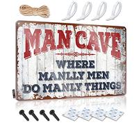 FLEZONITE Beer Signs For Bar Where Manlly Men Do Manly Things Sign Metal Bar Decor Tin Sign For Man Cave(20X30CM)