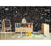 FLFK 3D Math Science Formulas Chalkboard Wallpaper Physics Wall Murals Poster for Bedroom Living Room Decor 118"x67"