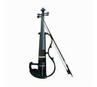 FLFL Violin Solid Wood Black Electronic Violin 4/4 Suitable For Students, Beginners And Adults