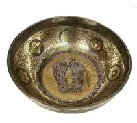 FLFWLASS 21 Inch Diameter Extra Large Standing Singing Bowl - Foot Carved Singing Bowls for Sound Therapy, Meditation, and Yoga Sessions - Relax and Rejuvenate with this Meditation Brass Bowl