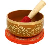 FLFWLASS Buddhist Singing Bowl - Tuned to the 4th Chakra Heart Chakra - Fine Quality Brass - 5 Inches - Ideal for Meditations, Ayurveda & Yoga (Orange), SHLI-5682