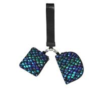 FLGHJNBJN 3D Magical Dragon Scales Pattern Printed Wrist Wallet Set for Women, 2 Pouches with Wristlet Strap for Keys Cash Cards Coins