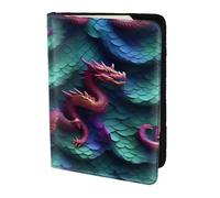 FLGHJNBJN 3D Magical Dragon Scales Print Travel Passport Cover Case with Document Holder Storage Pocket, Travel Must Have Synthetic Leather