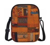 FLGHJNBJN African Textile Patchwork Printed Crossbody Bag for Women with Adjustable Strap, Small Shoulder Purse for Travel Work
