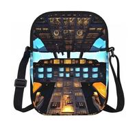 FLGHJNBJN Airplane Cockpit Printed Crossbody Bag for Women with Adjustable Strap, Small Shoulder Purse for Travel Work