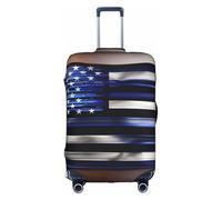 FLGHJNBJN American Thin Blue Line Flag Printed Luggage Cover, Stretchable Trunk Guard, Personalised Baggage Shield, for Business Trip