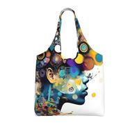 FLGHJNBJN Artificial Intelligence Brain Lightweight Canvas Tote Bag For Women, Spacious Reusable Commuter Bag For Daily Shopping Travel
