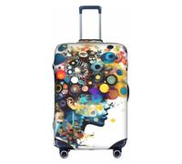 FLGHJNBJN Artificial Intelligence Brain Printed Luggage Cover, Stretchable Trunk Guard, Personalised Baggage Shield, for Business Trip