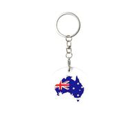FLGHJNBJN Australian Flag Map Metal Sublimation Keychainï¼ŒSublimation Ornament Keychain Warm Gift For Man Women