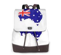FLGHJNBJN Australian Flag Map Versatile Leather Backpack for Women, Stylish PU Daypack for Commute, College, Travel, Outdoor