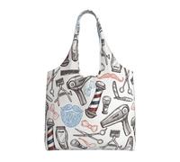 FLGHJNBJN Barber Supplies Pattern Lightweight Canvas Tote Bag For Women, Spacious Reusable Commuter Bag For Daily Shopping Travel