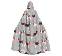 FLGHJNBJN Beagle Patterns Cloak For Men Women,Adult Renaissance Hooded Cape,Medieval Cloak,Cape For Halloween Cosplay Costumes