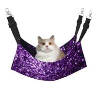 FLGHJNBJN Beautiful Purple Glitter Cozy Cat Hammock, Window Perch Bed, Adjustable Pet Sleeper With Soft Velvet For Indoor Cats