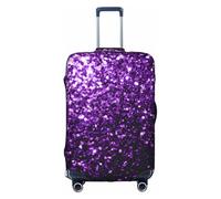 FLGHJNBJN Beautiful Purple Glitter Printed Luggage Cover, Stretchable Trunk Guard, Personalised Baggage Shield, for Business Trip