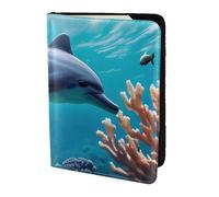 FLGHJNBJN Beautiful Underwater World Dolphins Coral Print Travel Passport Cover Case with Document Holder Storage Pocket, Travel Must Have Synthetic Leather