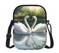 FLGHJNBJN Beautiful White Swans on The Lake Printed Crossbody Bag for Women with Adjustable Strap, Small Shoulder Purse for Travel Work