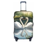 FLGHJNBJN Beautiful White Swans on The Lake Printed Luggage Cover, Stretchable Trunk Guard, Personalised Baggage Shield, for Business Trip