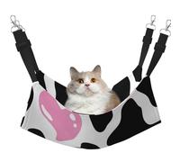 FLGHJNBJN Black White Milk Cow Cozy Cat Hammock, Window Perch Bed, Adjustable Pet Sleeper With Soft Velvet For Indoor Cats