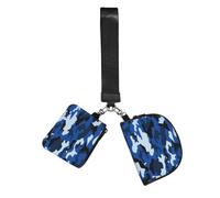 FLGHJNBJN Blue Camo Printed Wrist Wallet Set for Women, 2 Pouches with Wristlet Strap for Keys Cash Cards Coins