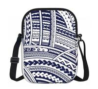 FLGHJNBJN Blue Polynesian Maori Tribal Pattern Printed Crossbody Bag for Women with Adjustable Strap, Small Shoulder Purse for Travel Work