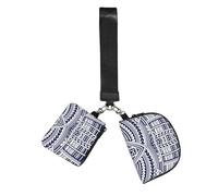 FLGHJNBJN Blue Polynesian Maori Tribal Pattern Printed Wrist Wallet Set for Women, 2 Pouches with Wristlet Strap for Keys Cash Cards Coins