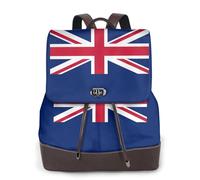 FLGHJNBJN British flag Versatile Leather Backpack for Women, Stylish PU Daypack for Commute, College, Travel, Outdoor