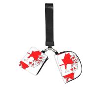 FLGHJNBJN Canadian Flag Map Printed Wrist Wallet Set for Women, 2 Pouches with Wristlet Strap for Keys Cash Cards Coins