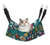 FLGHJNBJN Cartoon Science Theme Cozy Cat Hammock, Window Perch Bed, Adjustable Pet Sleeper With Soft Velvet For Indoor Cats