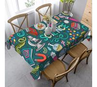 FLGHJNBJN Cartoon Science Theme Washable Wrinkle Resistant Tablecloth, Rectangle Table Cover Soft Fabric For Dining