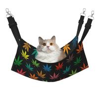 FLGHJNBJN Colorful Cannabis Leaves Cozy Cat Hammock, Window Perch Bed, Adjustable Pet Sleeper With Soft Velvet For Indoor Cats