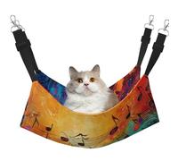 FLGHJNBJN Colorful Music Notes Cozy Cat Hammock, Window Perch Bed, Adjustable Pet Sleeper With Soft Velvet For Indoor Cats