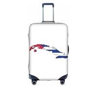 FLGHJNBJN Cuban Flag Map Printed Luggage Cover, Stretchable Trunk Guard, Personalised Baggage Shield, for Business Trip