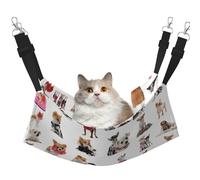 FLGHJNBJN Cute Chihuahua Pug Pattern Cozy Cat Hammock, Window Perch Bed, Adjustable Pet Sleeper With Soft Velvet For Indoor Cats
