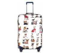 FLGHJNBJN Cute Chihuahua Pug Pattern Printed Luggage Cover, Stretchable Trunk Guard, Personalised Baggage Shield, for Business Trip