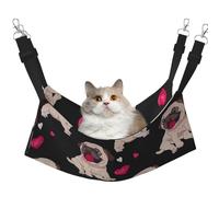 FLGHJNBJN Cute Pug Cozy Cat Hammock, Window Perch Bed, Adjustable Pet Sleeper With Soft Velvet For Indoor Cats
