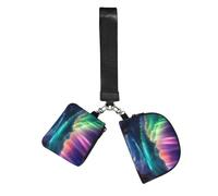FLGHJNBJN Dark Northern Lights Printed Wrist Wallet Set for Women, 2 Pouches with Wristlet Strap for Keys Cash Cards Coins
