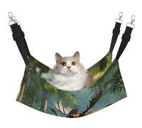 FLGHJNBJN Deer Bear Moose Cozy Cat Hammock, Window Perch Bed, Adjustable Pet Sleeper With Soft Velvet For Indoor Cats