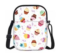 FLGHJNBJN Delicious Cupcakes Printed Crossbody Bag for Women with Adjustable Strap, Small Shoulder Purse for Travel Work