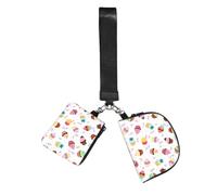 FLGHJNBJN Delicious Cupcakes Printed Wrist Wallet Set for Women, 2 Pouches with Wristlet Strap for Keys Cash Cards Coins