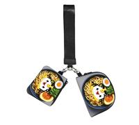 FLGHJNBJN Egg Cup Noodle Ramen Printed Wrist Wallet Set for Women, 2 Pouches with Wristlet Strap for Keys Cash Cards Coins
